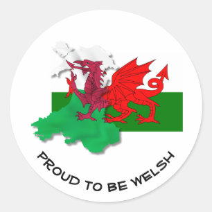 Walisische FLAG WALES Roter Drache Runder Aufkleber