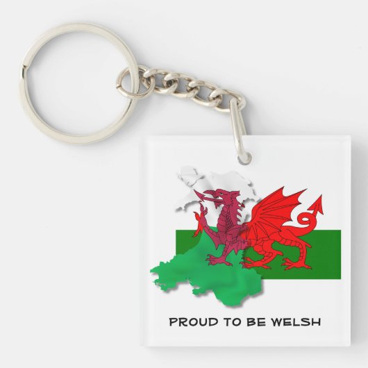Walisische FLAG WALES Roter Drache Schlüsselanhänger (Vorderseite)