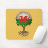 Walisische Flagge Baum des Lebens Anpassbar Mousepad (Mit Mouse)