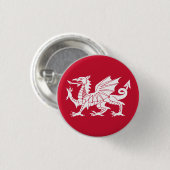 Walisische Flagge Button (Vorne & Hinten)