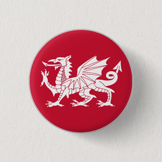 Walisische Flagge Button (Vorderseite)
