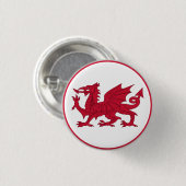 Walisische Flagge Button (Vorne & Hinten)