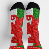 Walisische Flagge Design Socken (Oben)