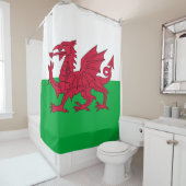 Walisische Flagge Duschvorhang (Beispiel)