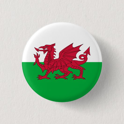 Walisische Flagge, Flagge von Wales Button (Vorderseite)