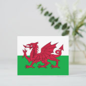 Walisische Flagge, Flagge von Wales Postkarte (Stehend Vorderseite)