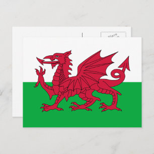 Walisische Flagge, Flagge von Wales Postkarte