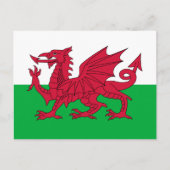 Walisische Flagge, Flagge von Wales Postkarte (Vorderseite)