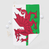 Walisische Flagge & Golf Wales - Cymru /sports Car Golfhandtuch (Insitu)