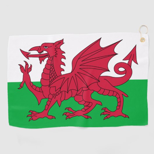Walisische Flagge & Golf Wales - Cymru /sports Car Golfhandtuch (Horizontal)