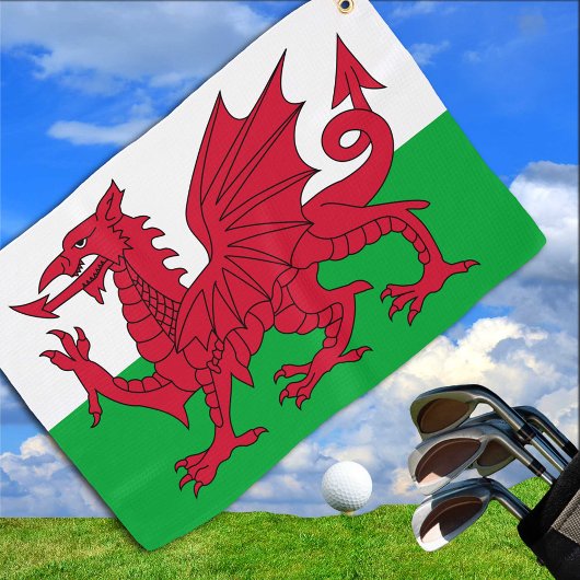 Walisische Flagge & Golf Wales - Cymru /sports Car Golfhandtuch