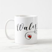Walisische Flagge im Herzen, Wales Kaffeetasse (Links)