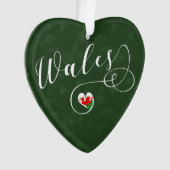 Walisische Flagge im Herzen, Wales Ornament (Vorderseite)