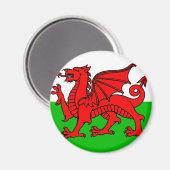 walisische Flagge Magnet (Vorderseite/Rückseite)