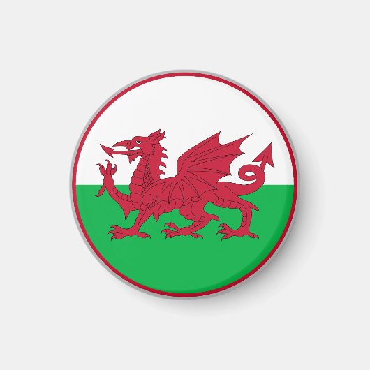 Walisische Flagge Magnet (Vorne)