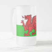 walisische Flagge Mattglas Bierglas (Vorderseite Links)