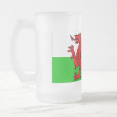 walisische Flagge Mattglas Bierglas (Links)