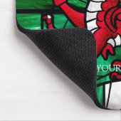 Walisische Flagge mit Rotem Drachen Mousepad (Ecke)