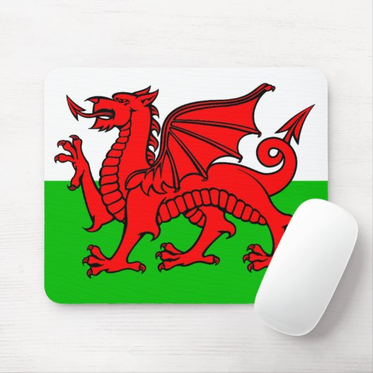walisische Flagge Mousepad (Mit Mouse)