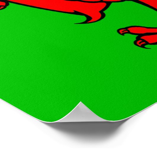 walisische Flagge Poster (Ecke)