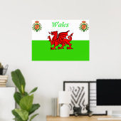 walisische Flagge Poster (Heimbüro)
