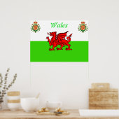 walisische Flagge Poster (Küche)