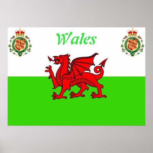 walisische Flagge Poster (Vorne)