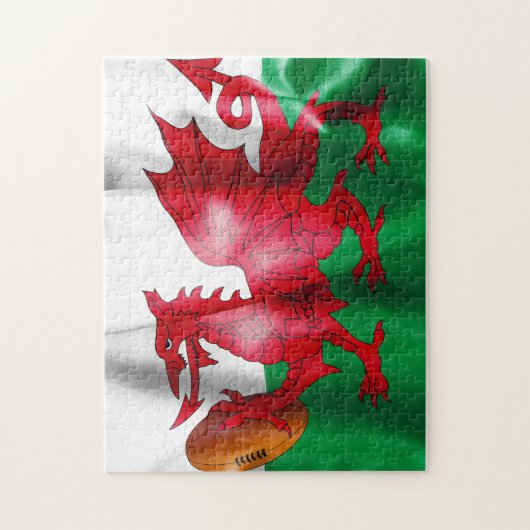 Walisische Flagge Puzzle (Vertikal)