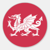 Walisische Flagge Runder Aufkleber (Vorderseite)
