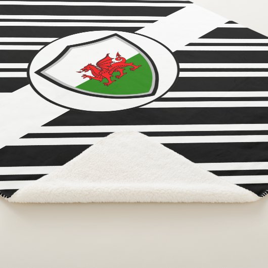 Walisische Flagge Sherpa Blanket Sherpadecke (3/4)