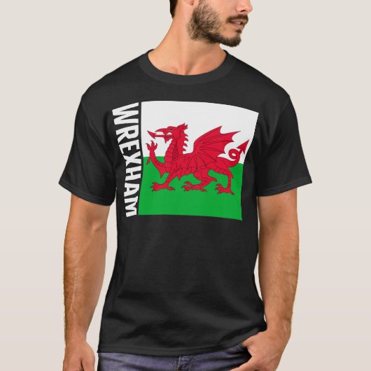 Walisische Flagge Shirt, Wrexham T-Shirt, Geschenk T-Shirt (Vorderseite)