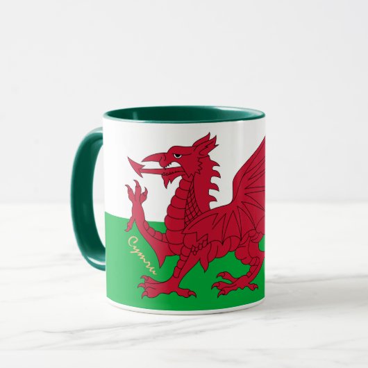 Walisische Flagge & Wales, Cymru Patriot / sport Tasse (Vorderseite Links)