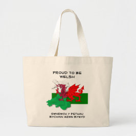 Walisische Flagge Wales PROUD TO BE GUSH Jumbo Stoffbeutel