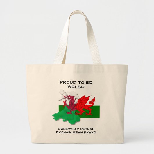 Walisische Flagge Wales PROUD TO BE GUSH Jumbo Stoffbeutel (Vorne)