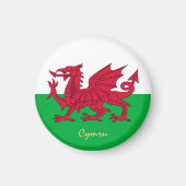 Walisische Flagge & Wales, Urlaub, Sport / Cymru Magnet (Vorne)
