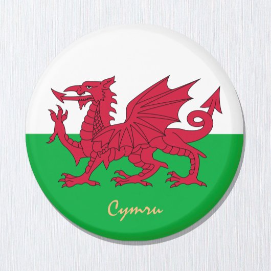 Walisische Flagge & Wales, Urlaub, Sport / Cymru Magnet