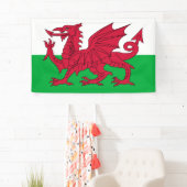 Walisische Flagge (Wales) (walisischer Drache) Banner (Insitu)