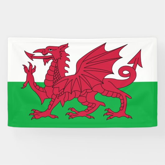 Walisische Flagge (Wales) (walisischer Drache) Banner (Horizontal)
