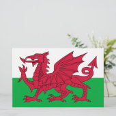 Walisische Flagge (Wales) (walisischer Drache) Briefpapier (Stehend Vorderseite)