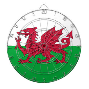 Walisische Flagge (Wales) (walisischer Drache) Dartscheibe
