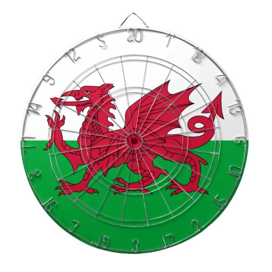 Walisische Flagge (Wales) (walisischer Drache) Dartscheibe (vorne)