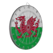 Walisische Flagge (Wales) (walisischer Drache) Dartscheibe (Vorderseite Links)