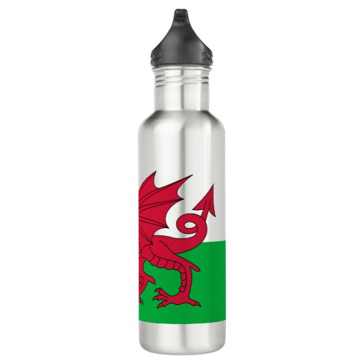 Walisische Flagge (Wales) (walisischer Drache) Edelstahlflasche (Rechts)