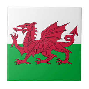 Walisische Flagge (Wales) (walisischer Drache) Fliese