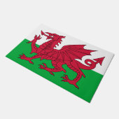 Walisische Flagge (Wales) (walisischer Drache) Fußmatte (Schrägansicht)