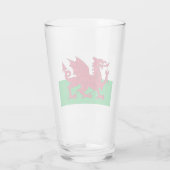 Walisische Flagge (Wales) (walisischer Drache) Glas (Rückseite)