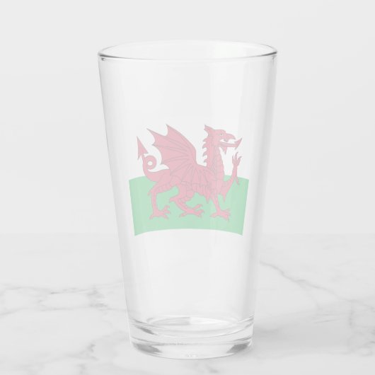 Walisische Flagge (Wales) (walisischer Drache) Glas (Rückseite)