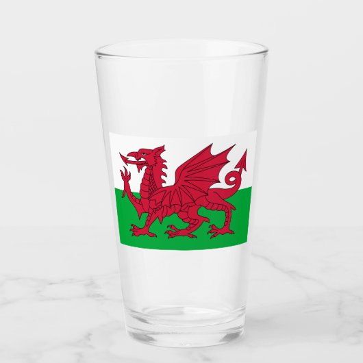 Walisische Flagge (Wales) (walisischer Drache) Glas (Vorderseite)