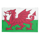 Walisische Flagge (Wales) (walisischer Drache) Kissenbezug (Rückseite)
