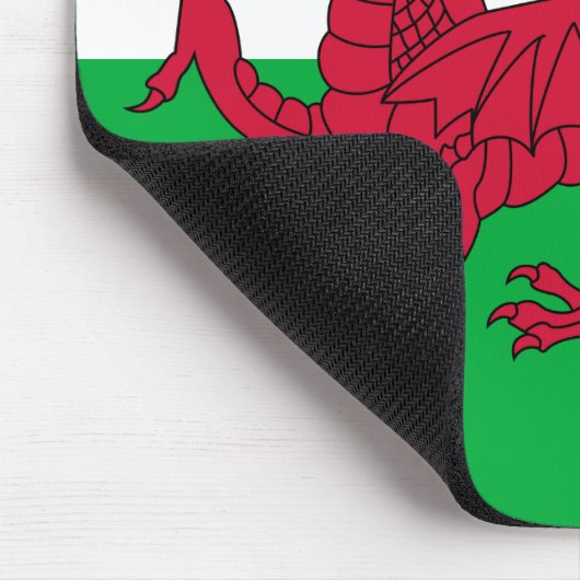 Walisische Flagge (Wales) (walisischer Drache) Mousepad (Ecke)